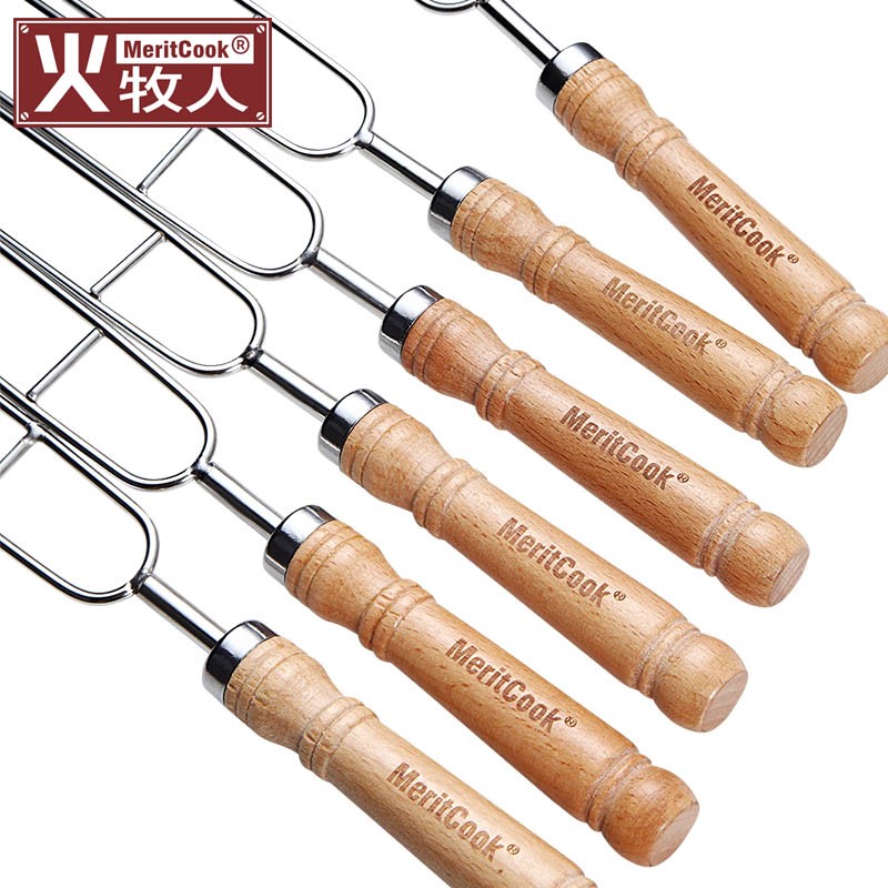 火牧人304不锈钢烧烤叉 烧烤签烤针鸡翅烤串叉子烤肉铁钎烧烤工具