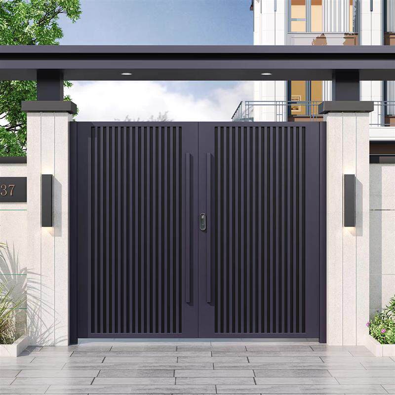现代简约自建房大门铝合金别墅双开门新中式烤漆潮流优选铝艺大门