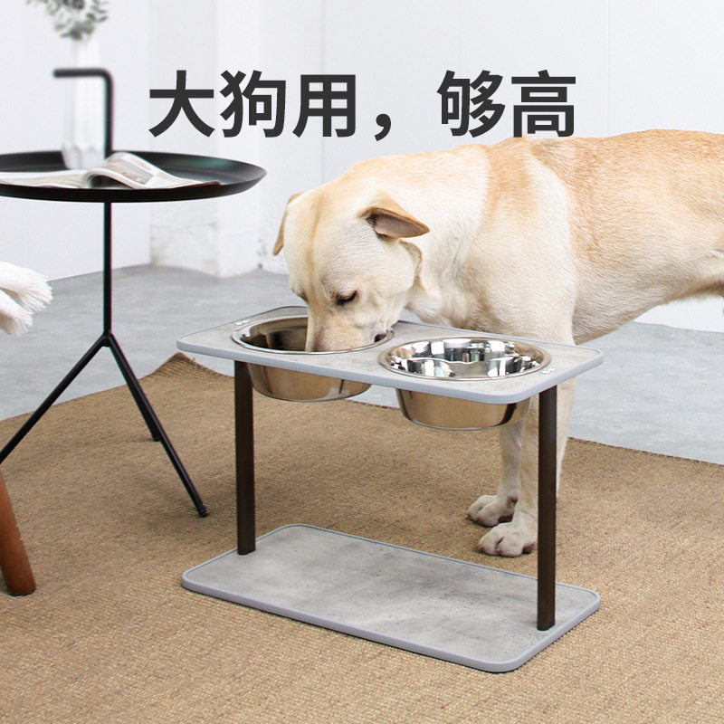 支架狗碗中大型犬护颈架子碗大狗饭盆水碗不锈钢金毛阿拉高狗餐桌