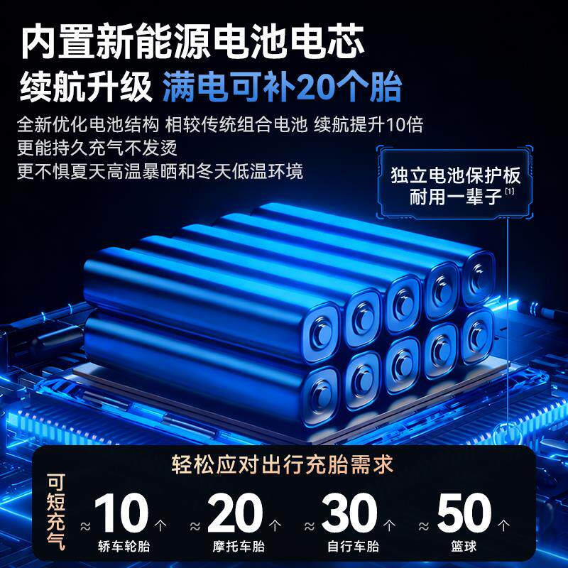 车载充气泵无线汽车打气泵电动打气筒车用高压轿车轮胎带胎压监测