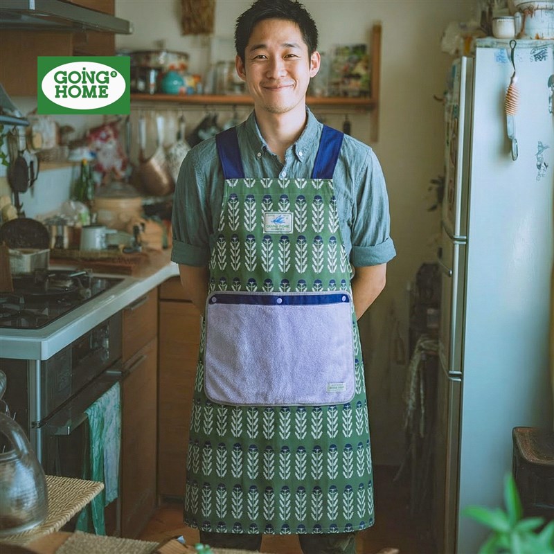男士围裙厨房家用做饭可擦手防泼水高级感免系带布艺罩衣加宽肩带