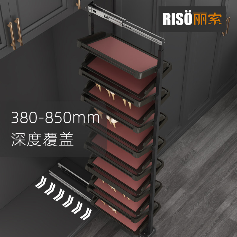 丽索鞋柜内直拉鞋架加高加深推拉鞋架楼梯下收纳置物鞋架重型双轨