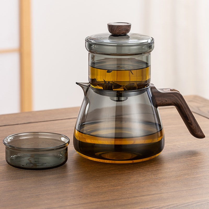 加厚玻璃懒人泡茶神器磁吸茶水分离过滤网泡茶壶小青柑冲茶器茶具