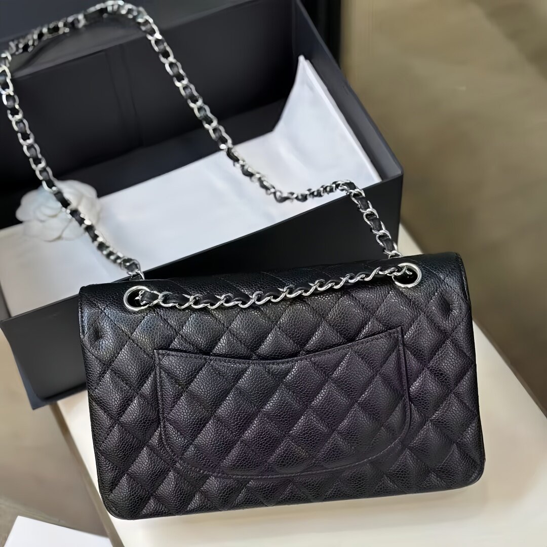 HAAS皮！经典款小香风牛皮包包单肩斜挎鱼子酱大容量hobo小方女包