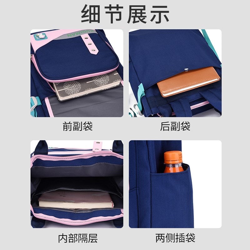学生补习袋手提袋便携补课包小书包英伦风邮绿色手提式书包收纳袋