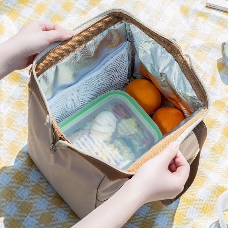 饭盒手提包手提袋便当保温上班族带饭大容量加厚铝箔防泼水野餐包