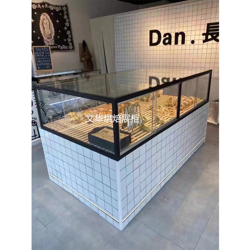 高档网红烘焙甜品奶茶店玻璃展示柜面包糕点柜台桌面吧台展示柜子