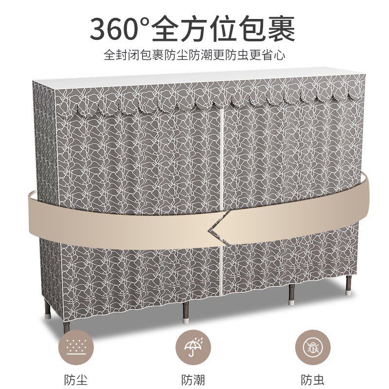 简易衣柜钢管加粗加固合金接口布衣柜简约经济型组装收纳整理衣橱