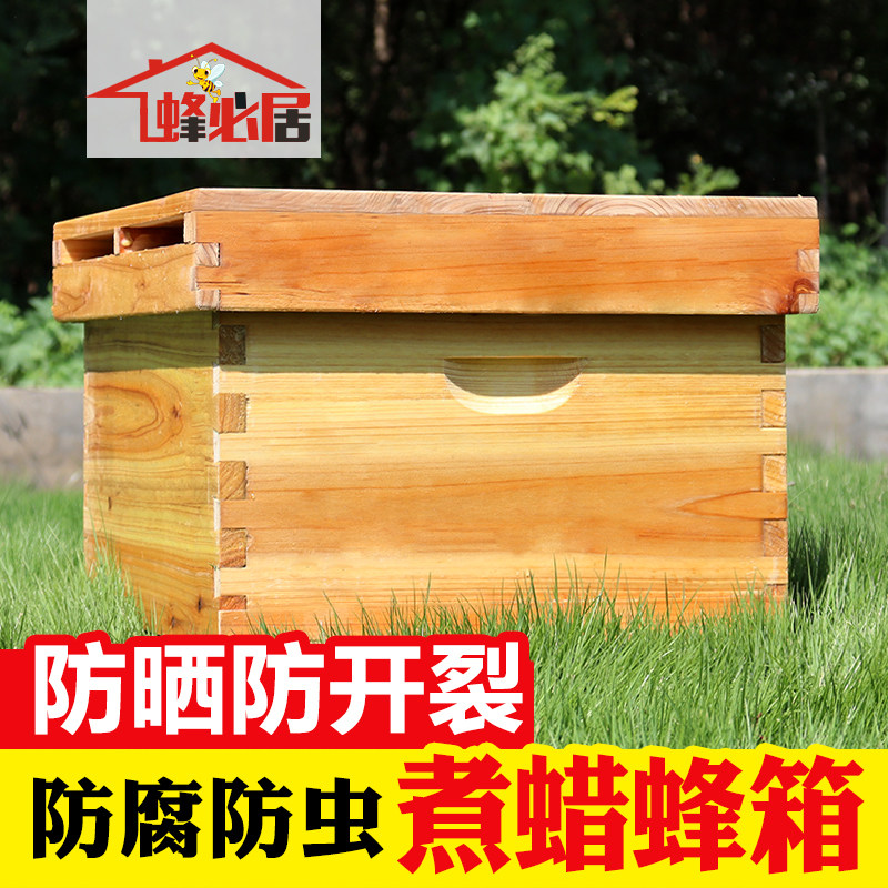 中蜂蜂箱国标十框箱双王箱蜜蜂箱煮蜡箱标准杉木养蜂工具蜂箱包邮