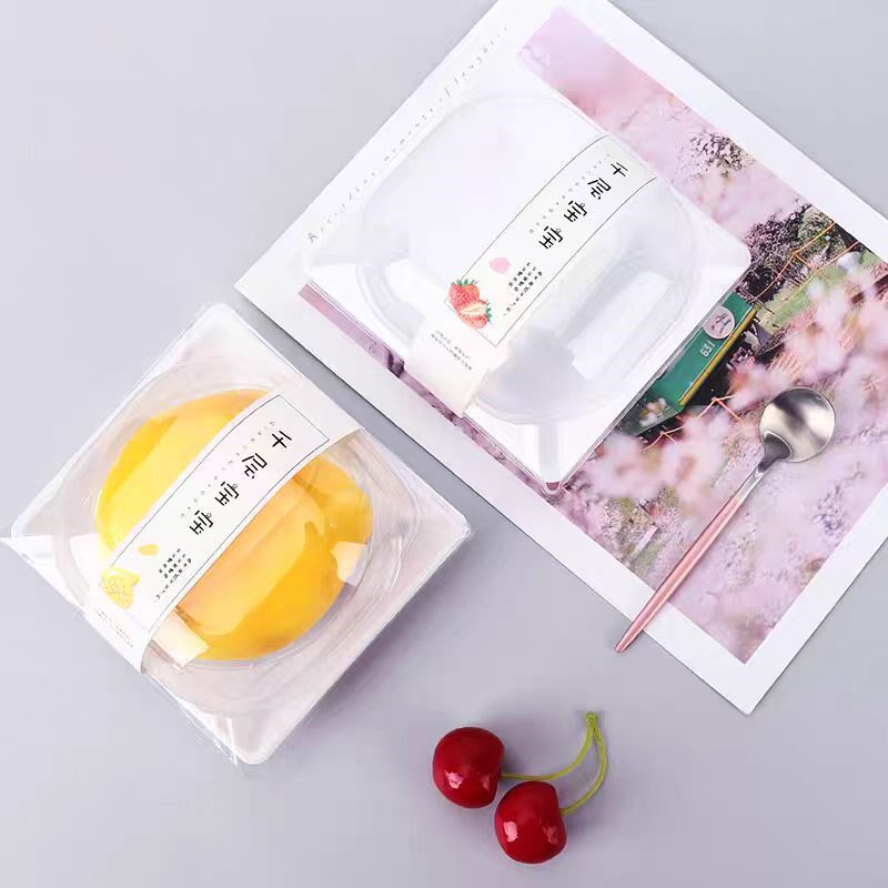 千层包装盒榴莲草莓芒果迷你千层宝宝班戟爆浆蛋糕西点烘焙打包盒