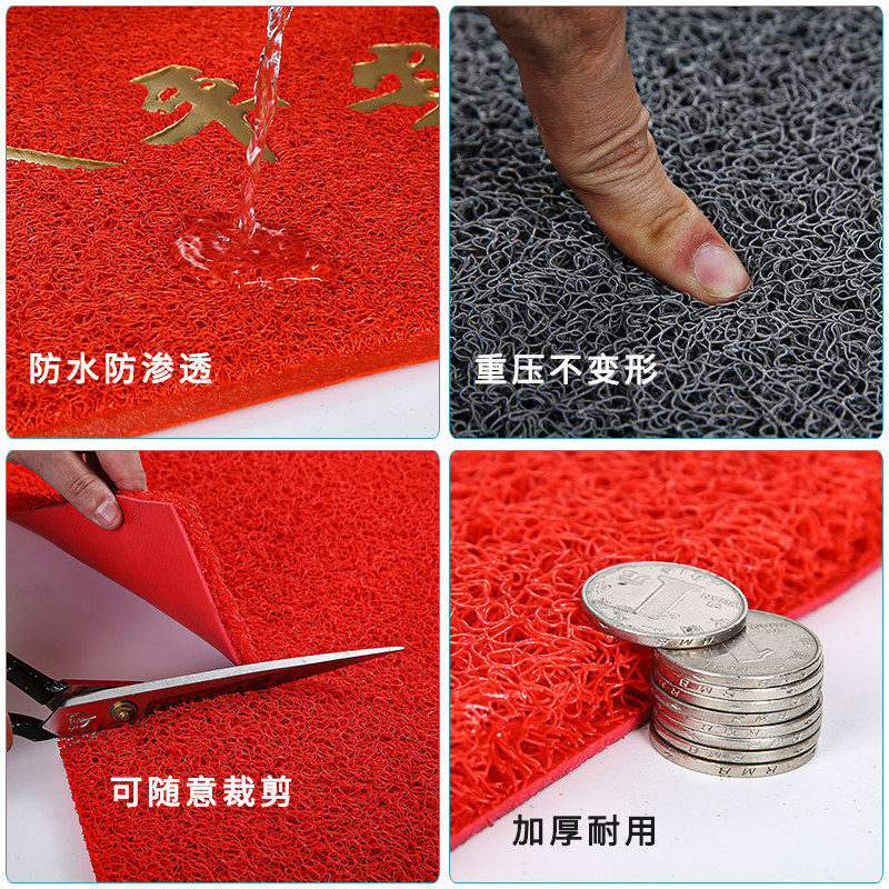 可裁剪丝圈地毯地垫进门门口入户门厅客厅门垫加厚防滑pvc脚垫子