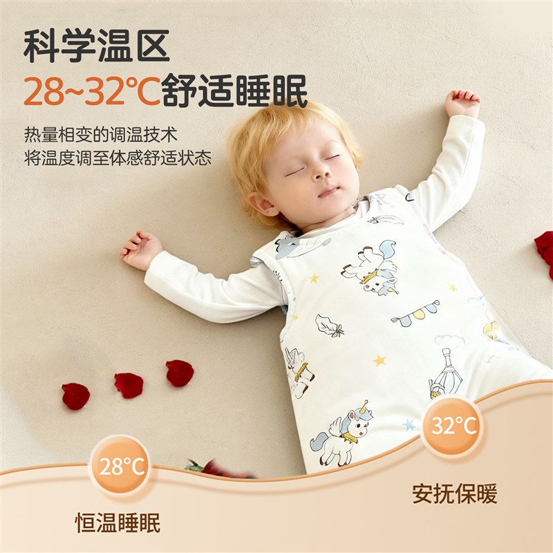 宝宝睡袋儿童护肚子防踢被秋冬季婴儿无袖背心新生儿豆豆安抚睡觉