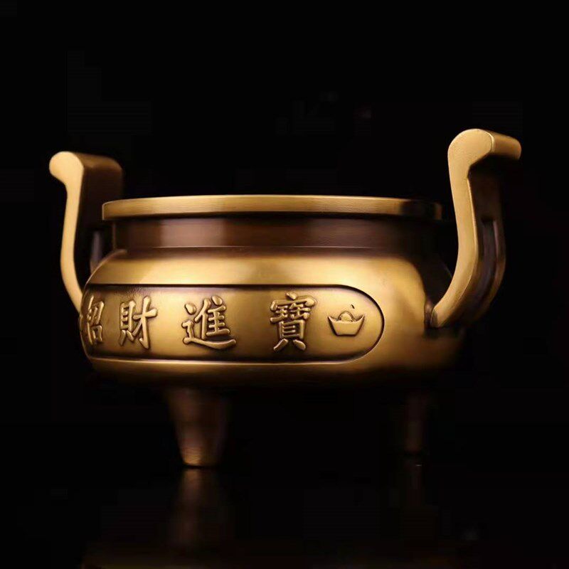 三足鼎炉纯铜香炉摆件客厅店铺家用室内供佛器具香炉铜大号包邮
