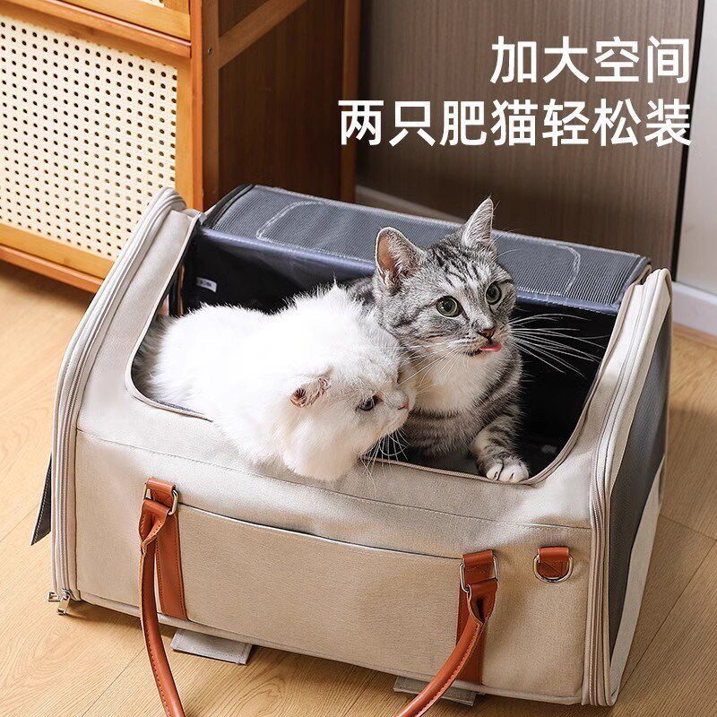 宠物拉杆箱猫包外出便携大容量背包多猫大狗行李箱透气可折叠推车