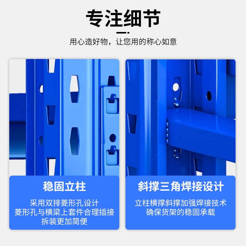 仓储货架层板立柱横梁中型重型陈列架配件增加隔板自由组合置物架图片