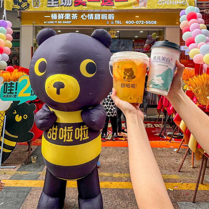 充气蜜雪冰城雪王气模吉祥物定制开业广告活动行走人偶卡通拱型门