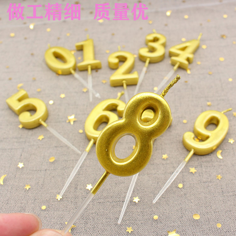 金色数字蜡烛0-9生日蛋糕蜡烛金色蜡烛独立装数字蜡烛100个包邮价