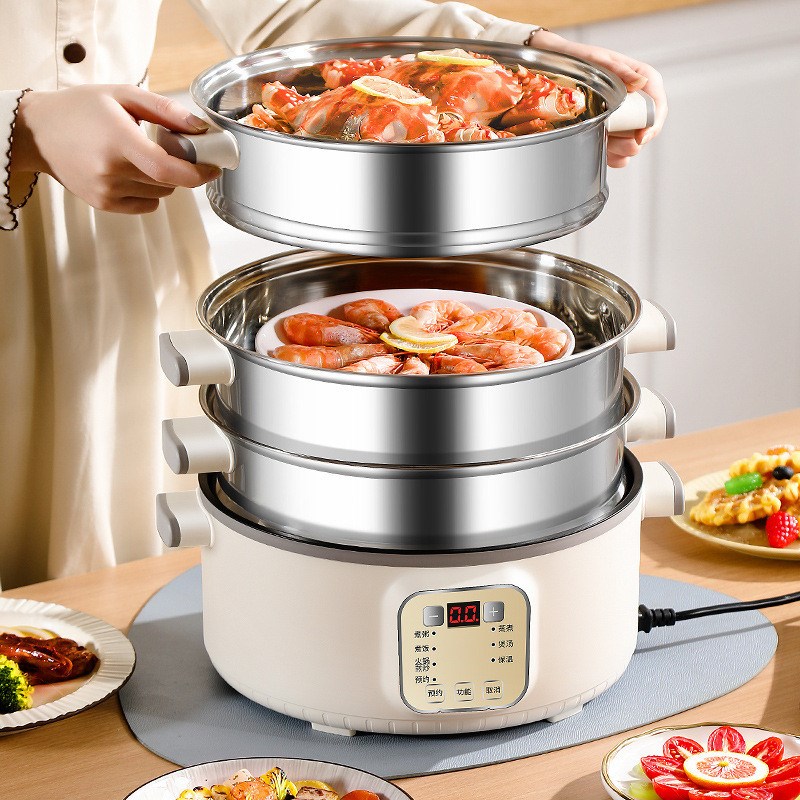 电动蒸笼家用多层宿舍多功能三层早餐机大容量全自动蒸锅礼品