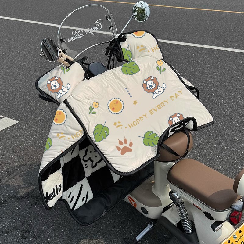电动车挡风被冬季加绒加厚冬款电瓶车风挡防寒摩托电车冬天防风罩