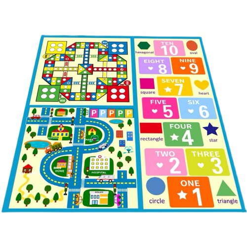 亲子互动儿童飞行棋游戏卡通地垫跳房子地毯儿童房家用宝宝爬爬垫