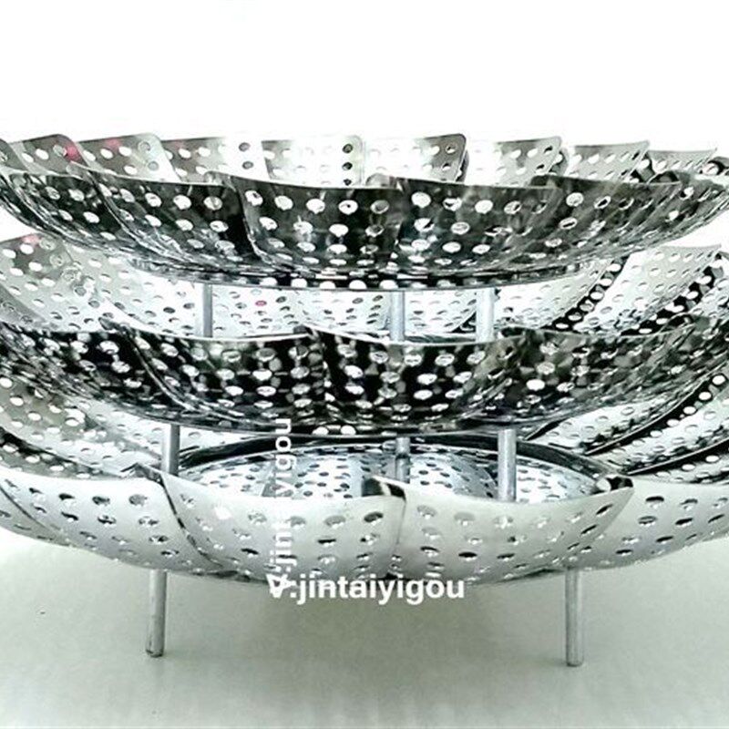 韩国原装不锈钢蒸帘 黄标可折叠厨房工具蒸屉架馒头蒸笼蒸盘篦子