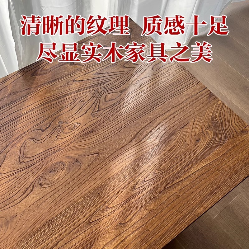 老榆木大板桌复古吧台板实木做旧原木桌板飘窗一字板民宿定制