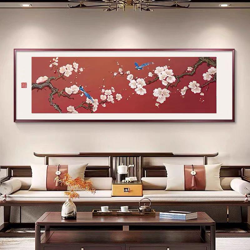 喜上枝头客厅钻石画满钻新款高级感中式横版喜庆花鸟点贴钻十字绣