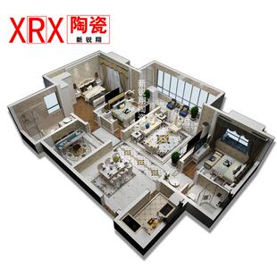 法式地砖拼花客厅玄关地板砖过道走廊瓷砖天然石水刀拼图餐厅地板