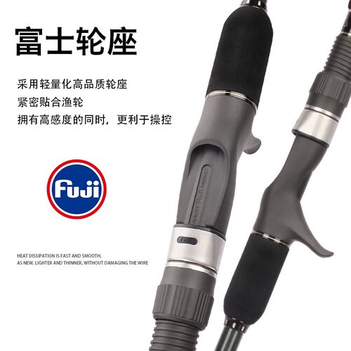 浩渔手持电绞快抽铁板竿碳素深海大物船杆1.98米电绞竿富士导环