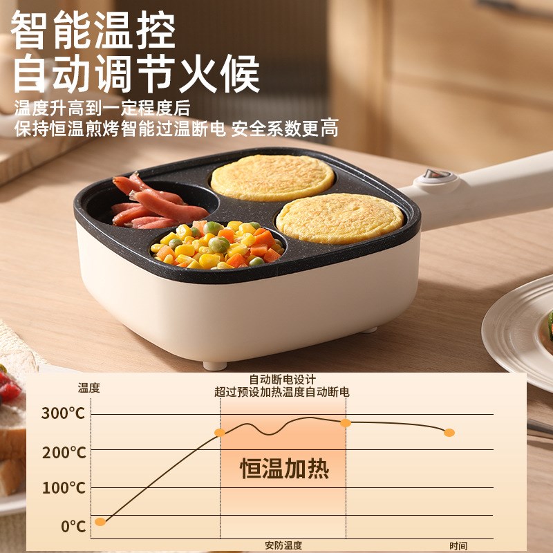 鸡蛋肉堡专用锅肉蛋堡电饼铛肉蛋堡锅家用四口煎蛋锅车轮饼模具