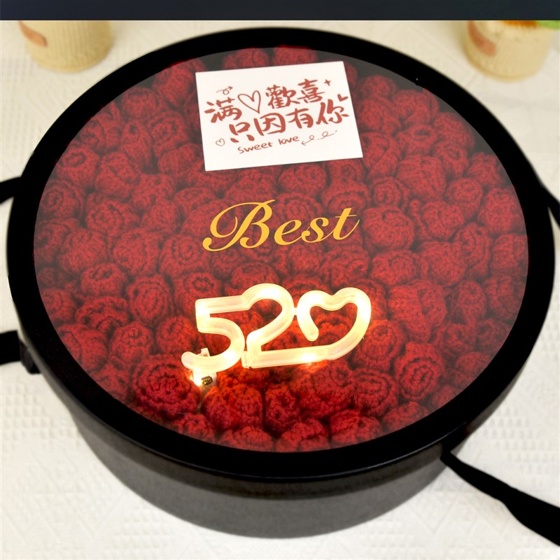 成品99朵玫瑰毛毯花束手工编织花毯女神节送妈妈闺蜜朋友生日礼物