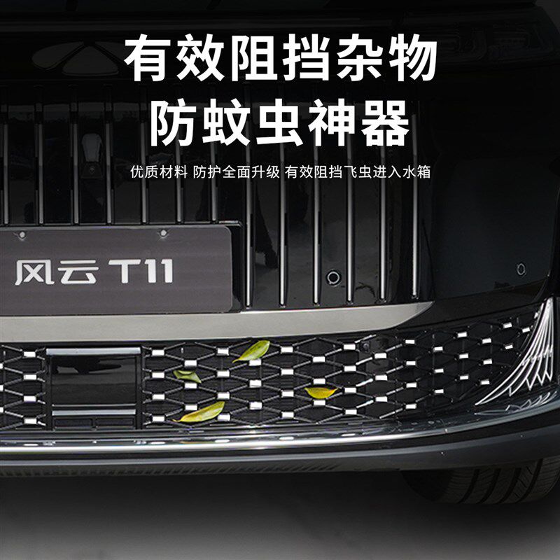 奇瑞风云T11满天星防虫网国雅中网格栅前脸防护网罩汽车改装配件