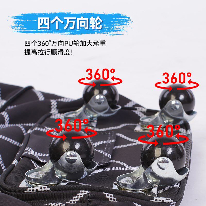 买菜小拉车大号折叠袋拖轮包便携拖车家用购物车双层购物袋手拉车