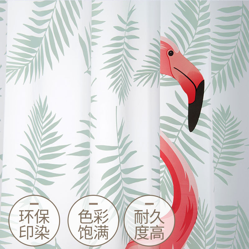 比非勒浴帘套装免打孔浴室防水浴帘子加厚挂帘卫生间隔断拉帘