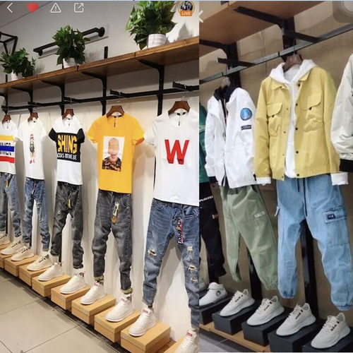 服装店展示架上墙立柱组合中岛架男女童铁艺简约壁挂式多功能货架