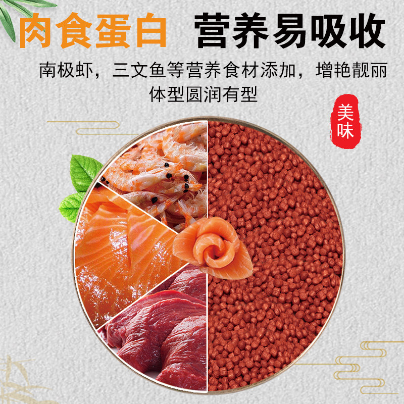 鹦鹉鱼饲料增红增色红鹦鹉观赏鱼血鹦鹉专用鱼食财神元宝发财鱼粮