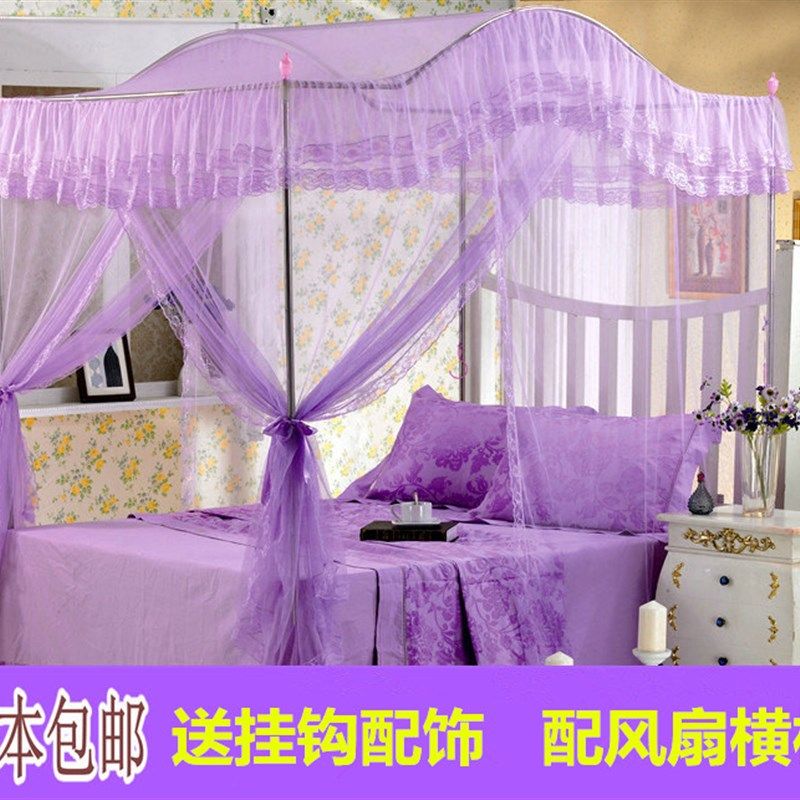 拱形蚊帐宫廷1.35方顶蚊帐加厚不锈钢1.5m1.8M三开门家用落地蚊帐