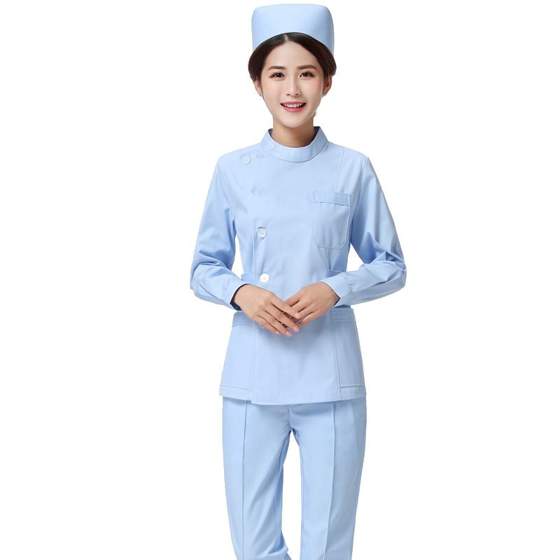 护士服分体套装夏偏襟立领小圆领修身口腔牙科美容院工作服导诊服