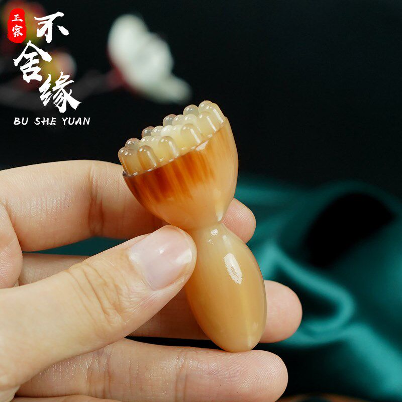 牛角莲蓬拨筋棒面部美容头部经络按摩梳头皮眼部刮痧头发洗头疏通