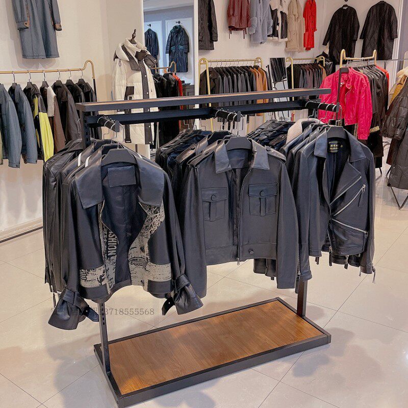 服装店展示架落地式中岛架挂衣架双面正挂侧挂陈列架子可调节高低