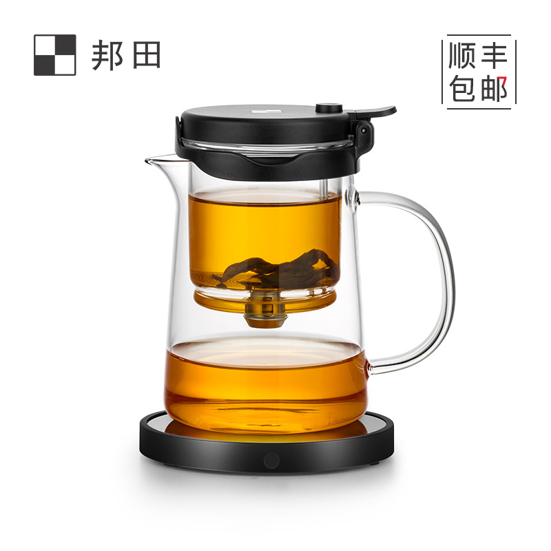 邦田 飘逸杯泡茶壶 可拆洗全玻璃内胆办公室简易冲茶器 家用茶具