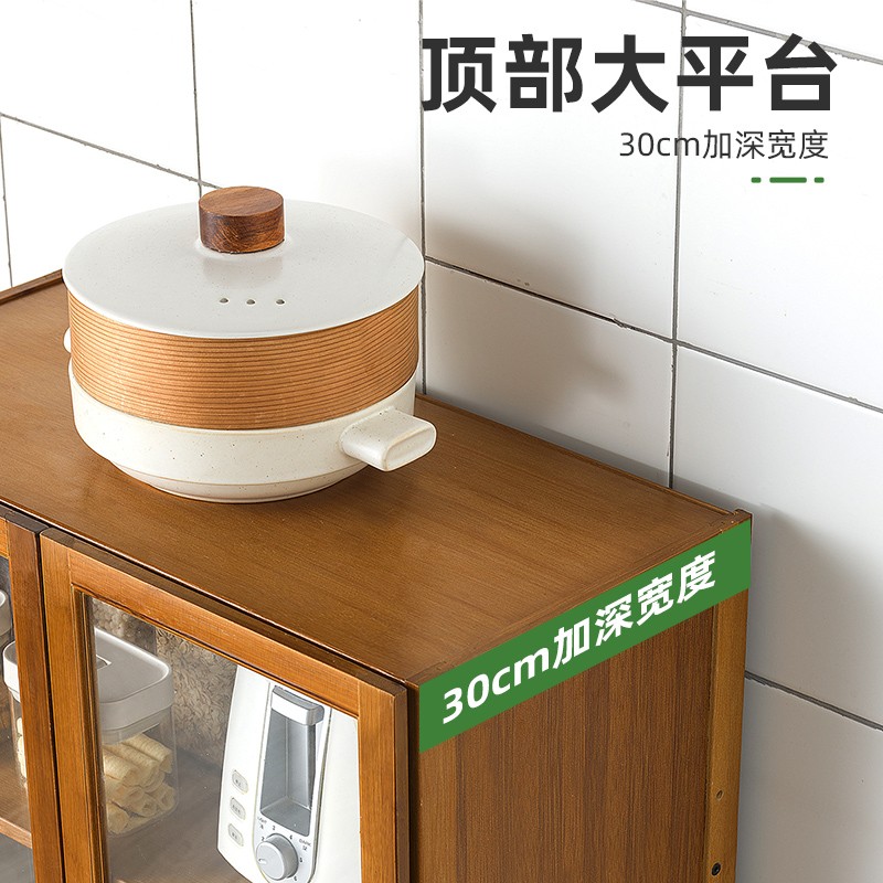 厨房微波炉置物架落地式多层烤箱碗碟收纳架欧式橱柜家用储物柜子