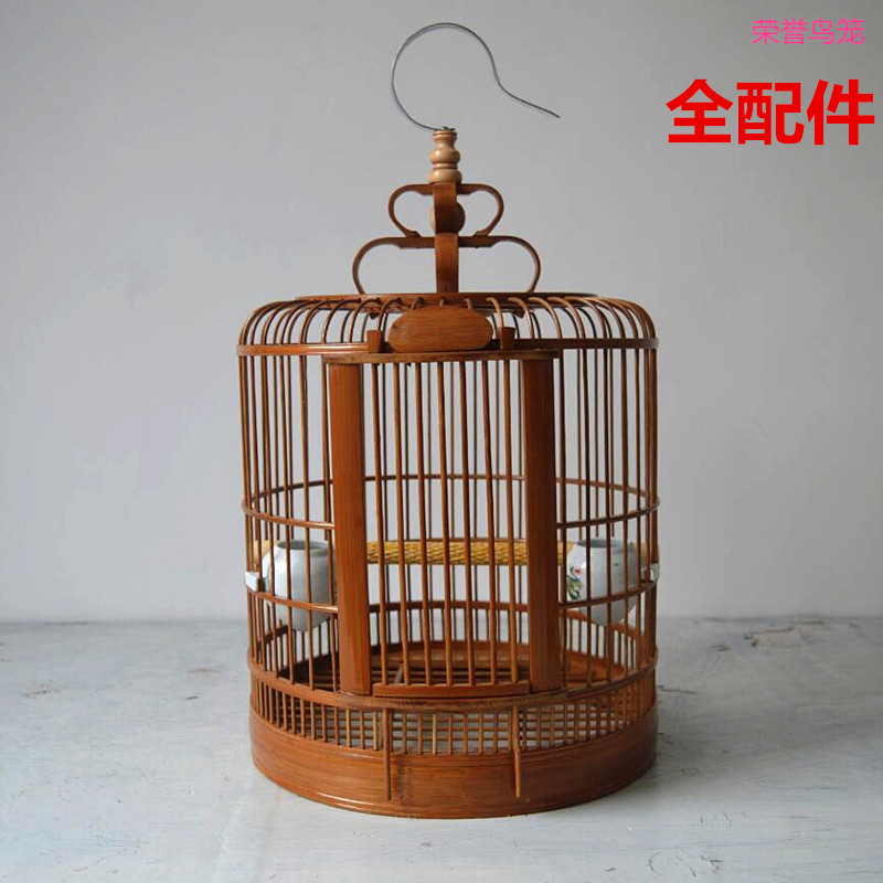 画眉鸟笼竹制贵州精品手工全套配件通用生头中大号八哥鹩哥川笼子