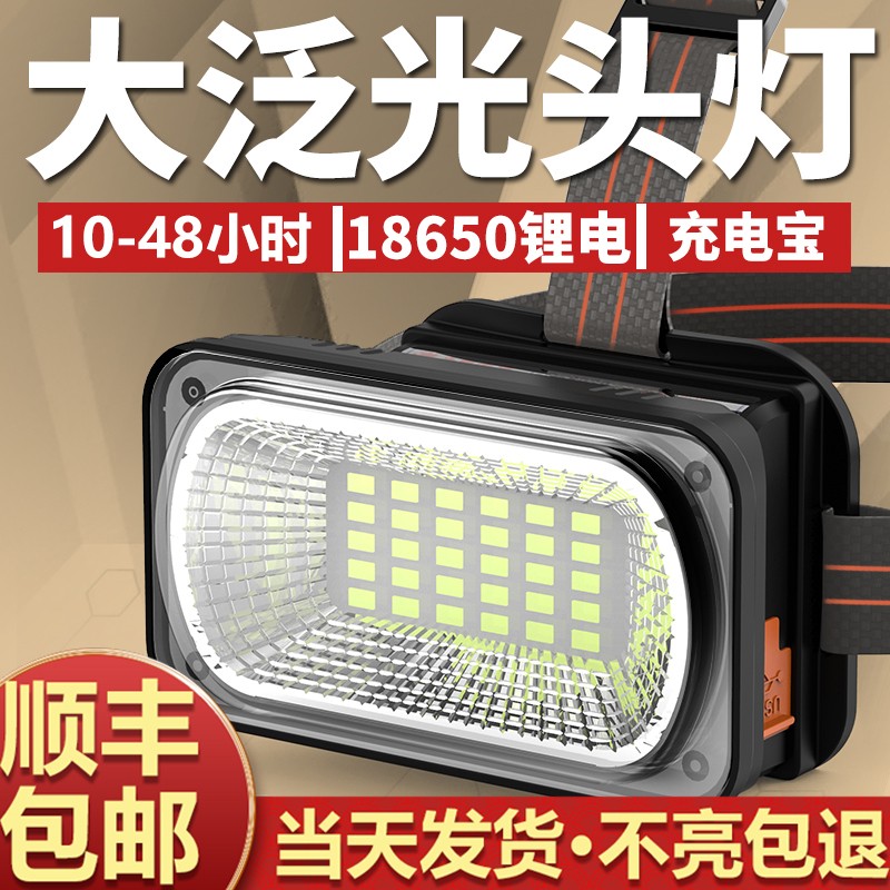 强光头灯头戴式超亮充电锂电大泛光检修工作户外散光led矿灯应急