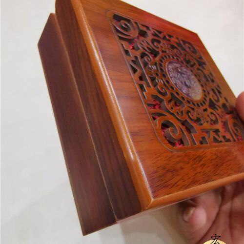 道家用品 黄色木盒印泥办公用品红色印台铜印印台朱红印泥印章