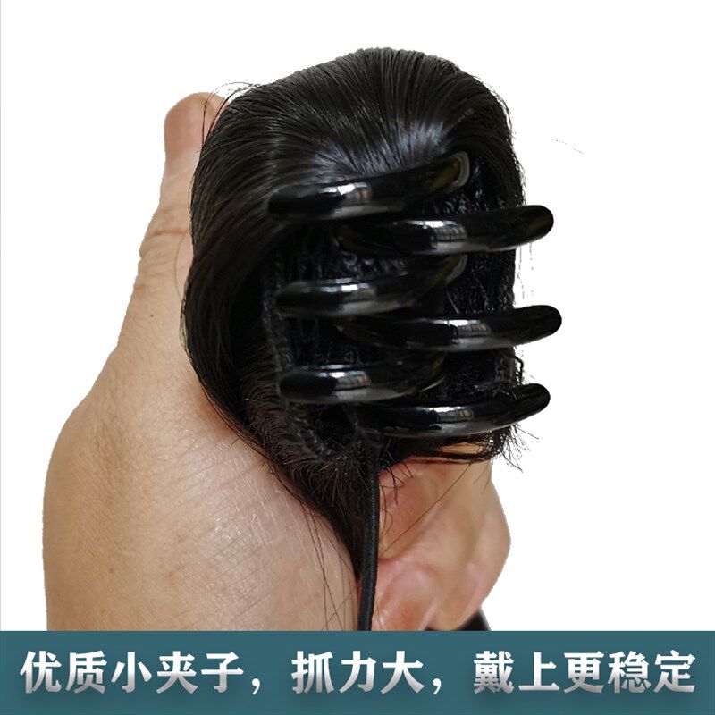真发抓夹马尾直发绑带式假发马尾全真人发真发辫子假发女逼真长发