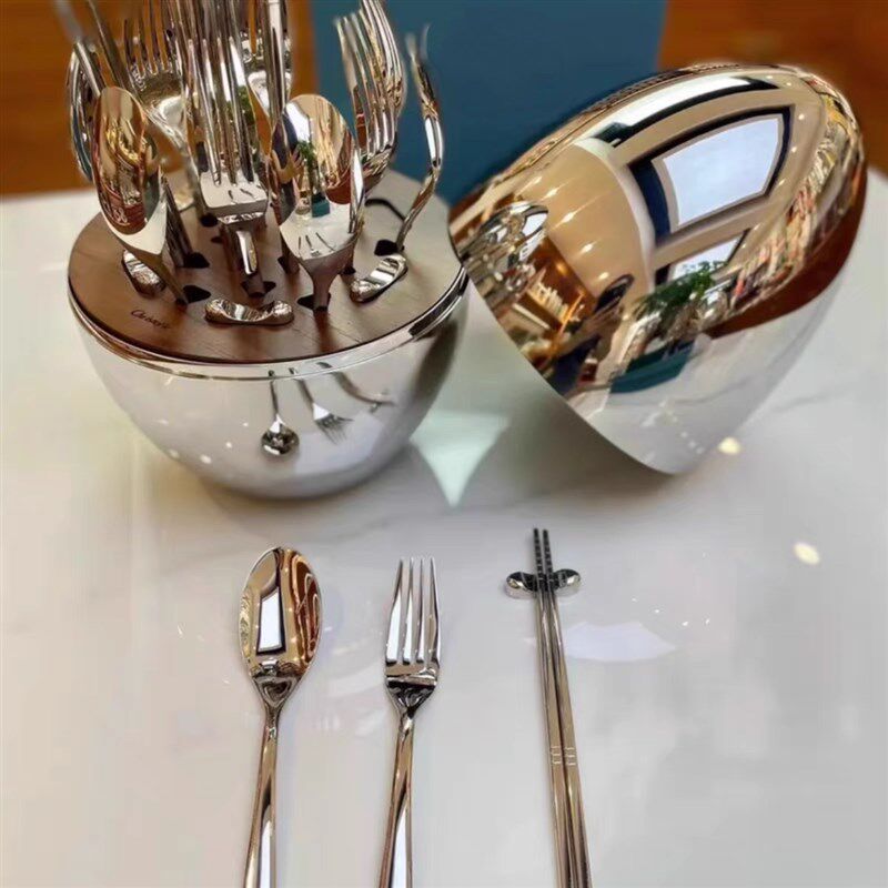 心境蛋餐具304不锈钢刀叉银色西餐餐具套装礼盒餐具收纳蛋壳乔迁