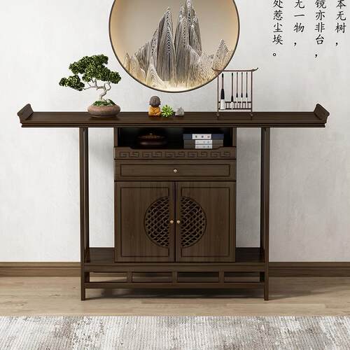 新中式玄关桌轻奢案台实木玄关柜家用条案供桌玄关台佛龛玄关桌子