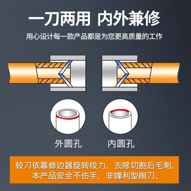 专业不锈钢管倒角器铰刀铜铝管不锈钢管内外铰刀修边器去毛刺刮刀
