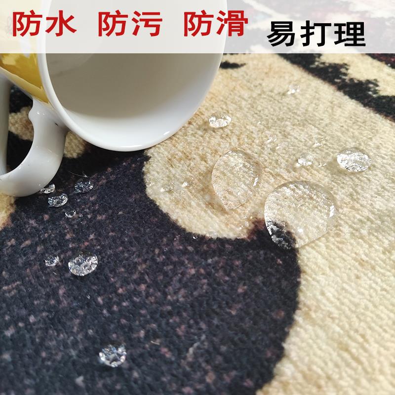法式复古南洋风绿色地毯中古轻奢客厅茶几毯免洗卧室床边防滑地垫